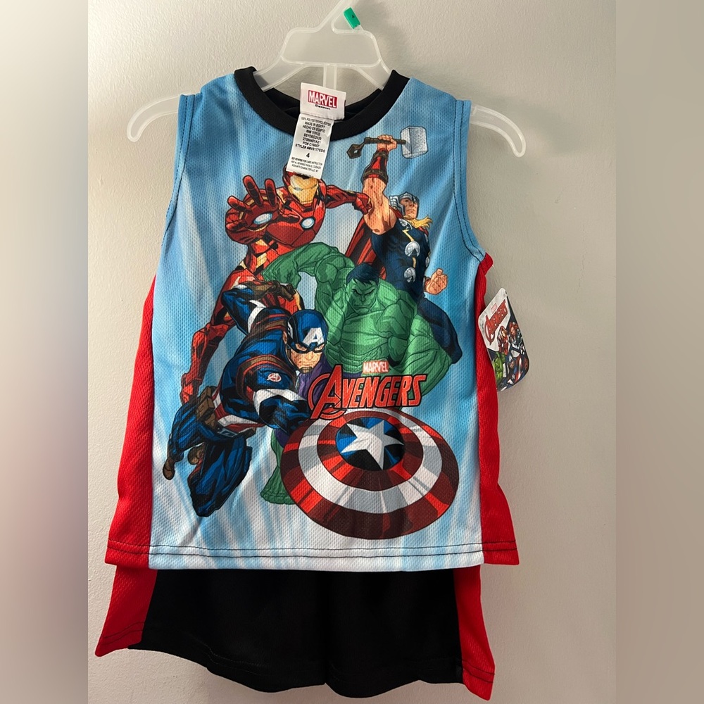 Marvel Avengers Boys Tank Top Set | Size 4 | Superhero Graphic Tees